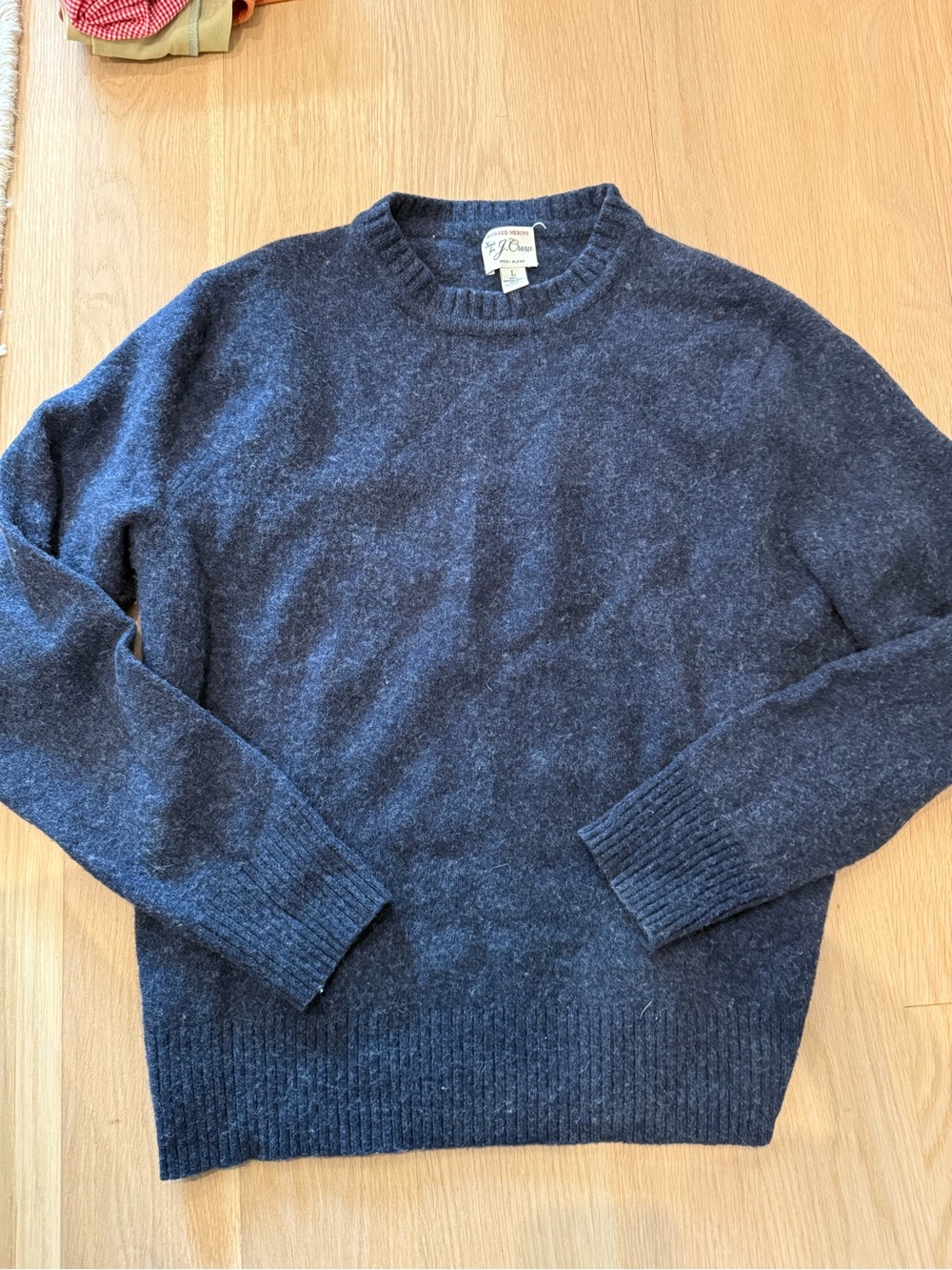 J. Crew Men's Dark Blue Crewneck Wool Sweater